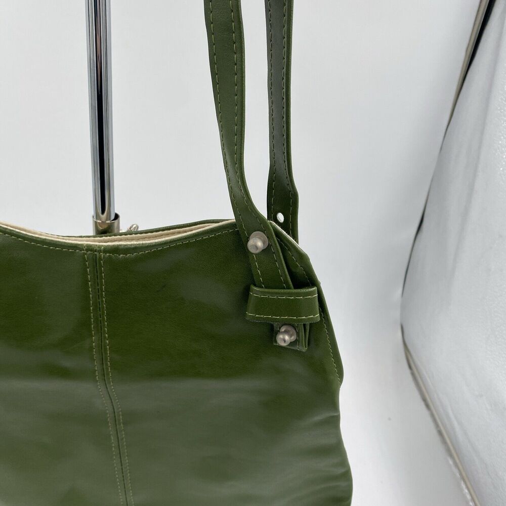 Rafeal Adon Leather Shoulder Bag Olive Green Saddle Bag Boho Minimalist - Picture 4 of 11
